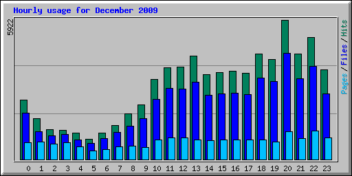 Hourly usage for December 2009