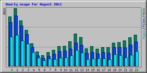 Hourly usage for August 2011